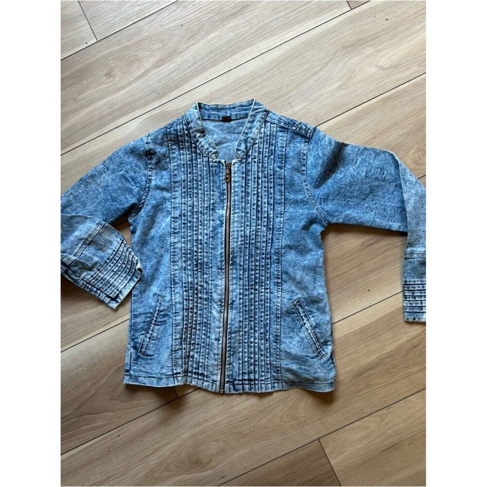 Light Washed Denim Zip-Front Jacket
